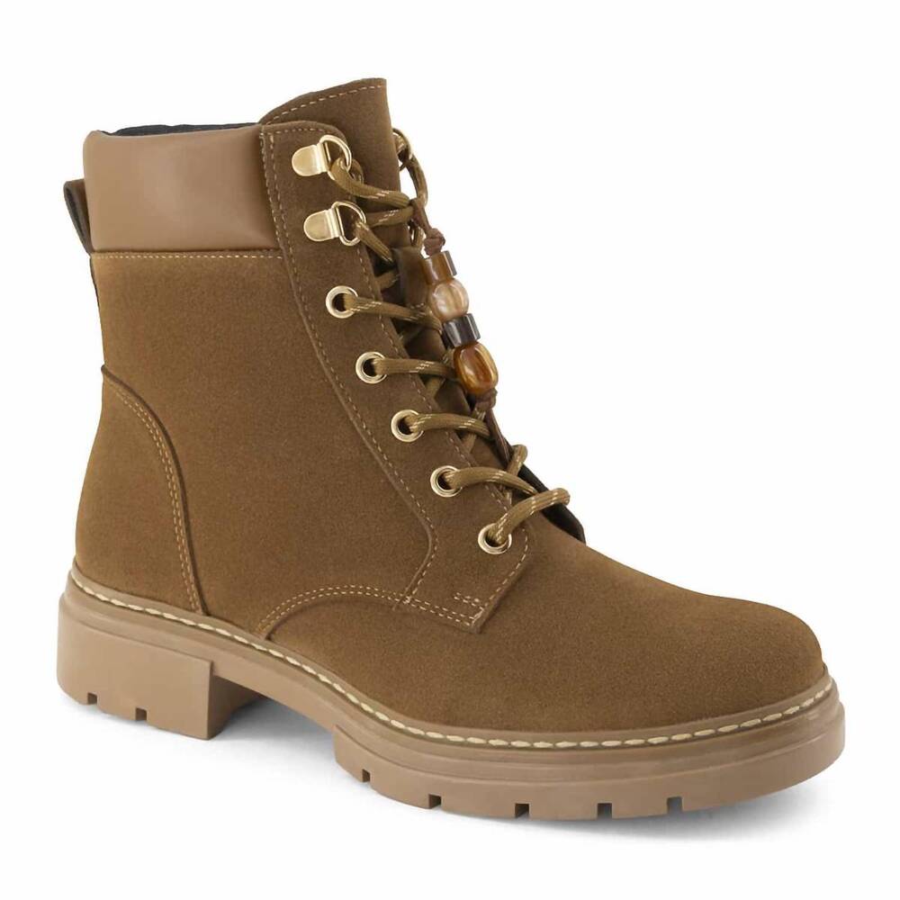 NEW ANDREA women's oxford suede lace-up ankle boot in brown